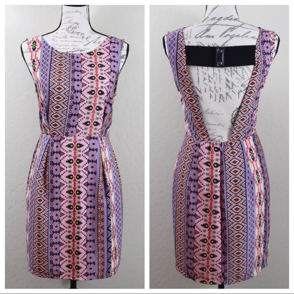 Peppermint Pink Aztec Tribal Print Dress